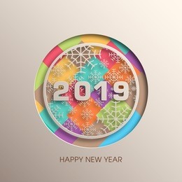 happy new year 2019 text design vector.