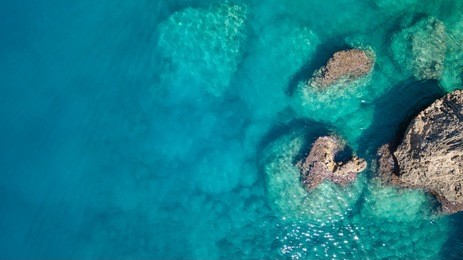 aerial view on the sea. beautiful natural seascape at the summer time