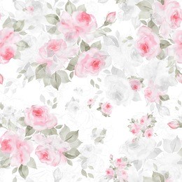 watercolor seamless pattern cute roses, pattern for fabric and wallpaper, for design and decoration.  