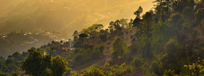 himalaya's foothill from nagarkot, early morning, nepal