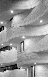 architecture detail windows and forms in monochrome
