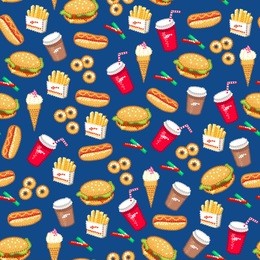 fast food seamless pattern