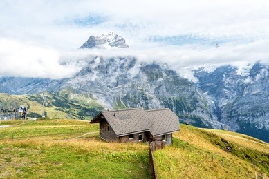 views from first mountain in the jungfrau region grindelwald, switzerland