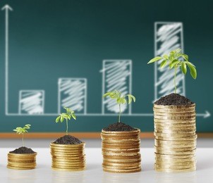 gold coins and plant them