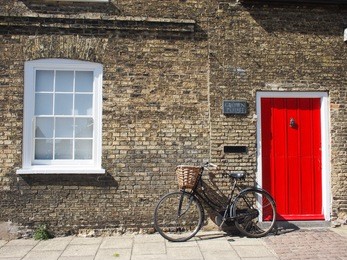 bicycle in front of the door