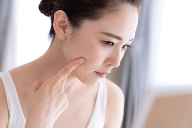beauty concept of asian girl. skin care.