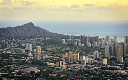 view of honolulu from puu ualakaa state park.