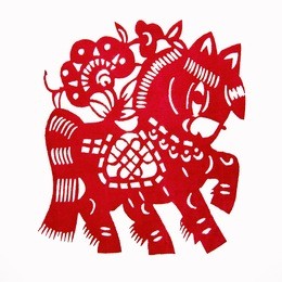 horse,paper cutting chinese zodiac