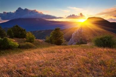 evening scene in a mountains