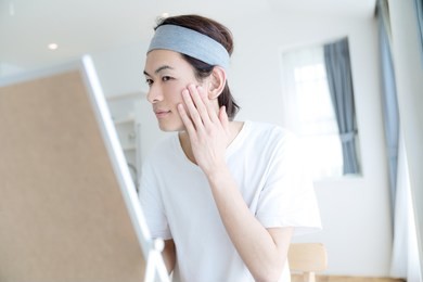 beauty concept of young asian man.