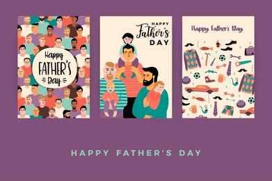 happy fathers day. vector templates. design element for card, poster, banner, flyer and other use.