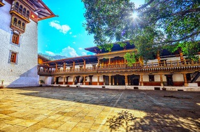 famous place of thimphu , bhutan , in side tashi chodzong