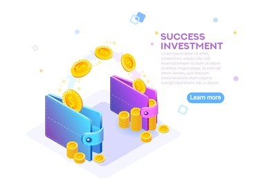 rich finance to earning currency, capital concept. wealth and income for a success economy accounting. money wallet and financial savings transfer or pay transaction concept. flat vector illustration.