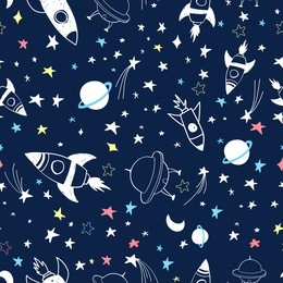 hand drawing space pattern illustration vector.