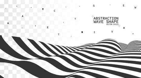 vector wave. abstraction on a transparent background. pattern with optical illusion. vector illustration.