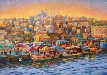 artwork. istanbul. golden horn bay. author: nikolay sivenkov.