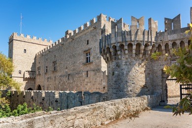 side entrance from city walls to grand master palace (rhodes, greece)