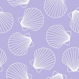 white seashells on a purple background sea ocean shell pattern seamless vector.