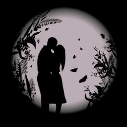 vector lovers at night