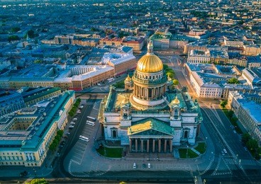 saint petersburg. saint isaac's cathedral. petersburg from the heights. russia. streets of petersburg. cities of russia.