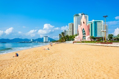 nha trang city beach is a public beach located in the centre of nha trang in vietnam