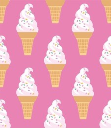 ice cream seamless pattern. cartoon style. vector illustration.