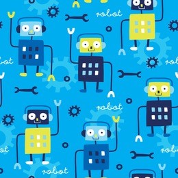 seamless robot pattern vector illustration