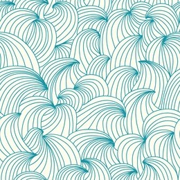  stylish colorful vector curled seamless pattern with waves
