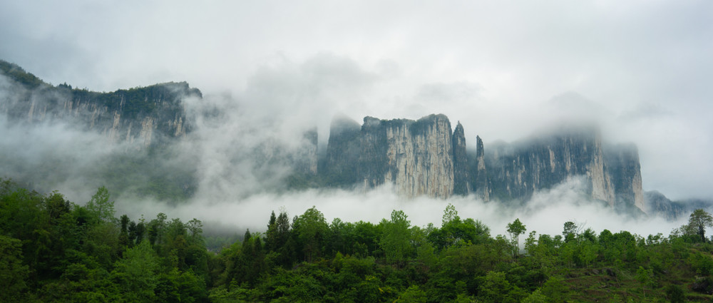 view of mufu grand canyon in enshi hubei china
