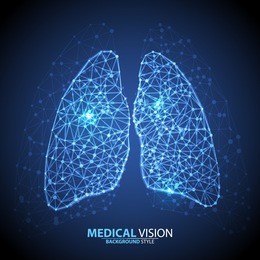 human lungs. health care medicine center. medical solidarity polygonal triangle line.  human internal organ lungs. low poly technology design triangle connected dots. health medicine icon background