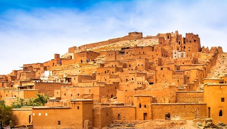 amazing view of kasbah ait ben haddou near ouarzazate in the atlas mountains of morocco. unesco world heritage site since 1987. artistic picture. beauty world.
