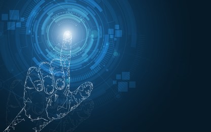 hand touch selection,touch the future abstract technology innovation concept

