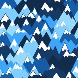 blue mountains seamless pattern. vector background for hiking and outdoor concept. mountains ridges in geometric style.