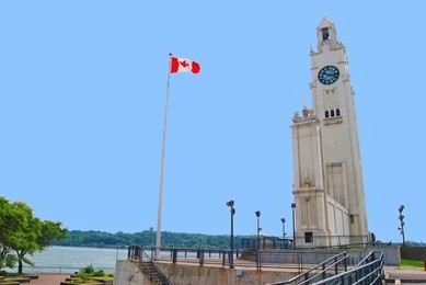 lighthouse at montreal waterfront, quebec canada