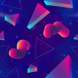 retro futuristic background 1980s style. retro 80s fashion sci-fi background  in bright neon colors. synth retro wave  seamless pattern.