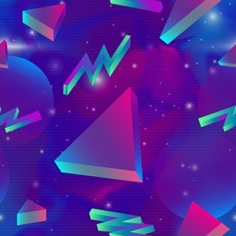 retro futuristic background 1980s style. retro 80s fashion sci-fi background  in bright neon colors. synth retro wave  seamless pattern.
