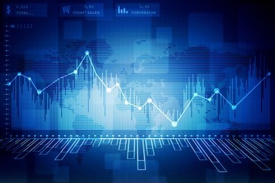 2d rendering stock market online business concept. business graph 
