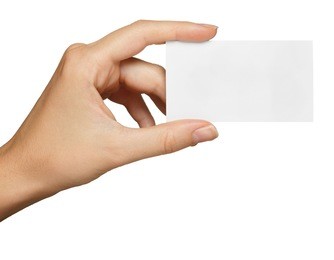 hand hold blank business card
