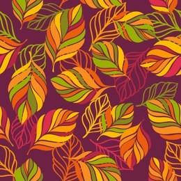 seamless colorful background with leaves. background for your design wallpapers, pattern fills, web page, surface textures