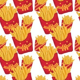 pattern french fries fastfood object graphic background 