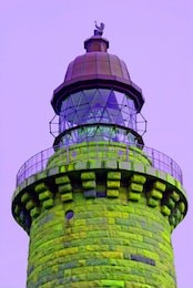 lighthouse in artificial neon colors