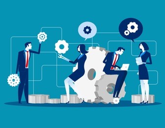 maintenance. business people for product development and engineering service, concept business service vector illustration, flat business cartoon design, teamwork character style.