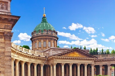 cathedral of our lady of kazan, saint petersburg, russia