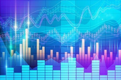abstract forex chart background. finance and investment concept. 3d rendering 