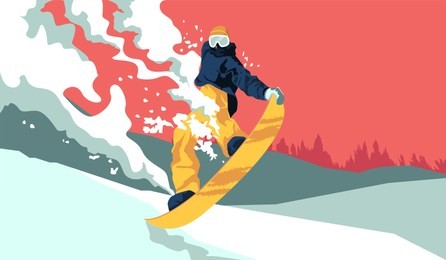 snowboarder jumping vector illustration. extreme sport concept.