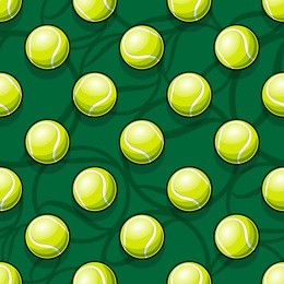 seamless pattern with tennis ball graphics. vector illustration. ideal for wallpaper, packaging, fabric, textile, wrapping paper design and any kind of decoration.