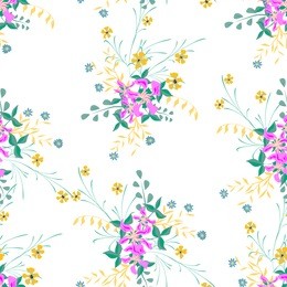 little floral seamless pattern with gentle wildflowers. girlie natural background in liberty style with small blossoms of daisy flowers. vector ditsy pattern for paper, linen, chintz. floral texture