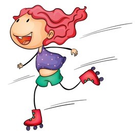 illustration of a roller girl