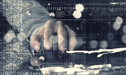 electronic business as concept. mixed media