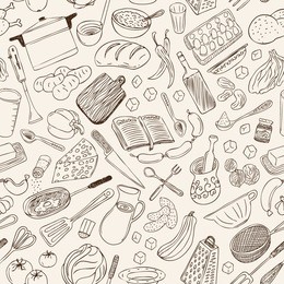 cookery seamless background